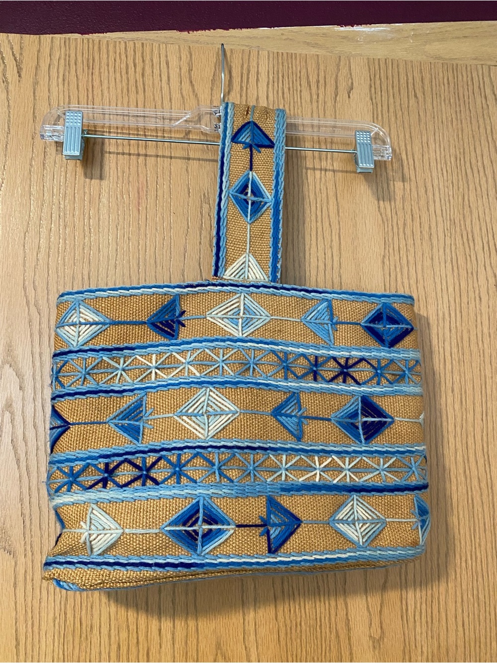 Vintage canvas embroidered tote